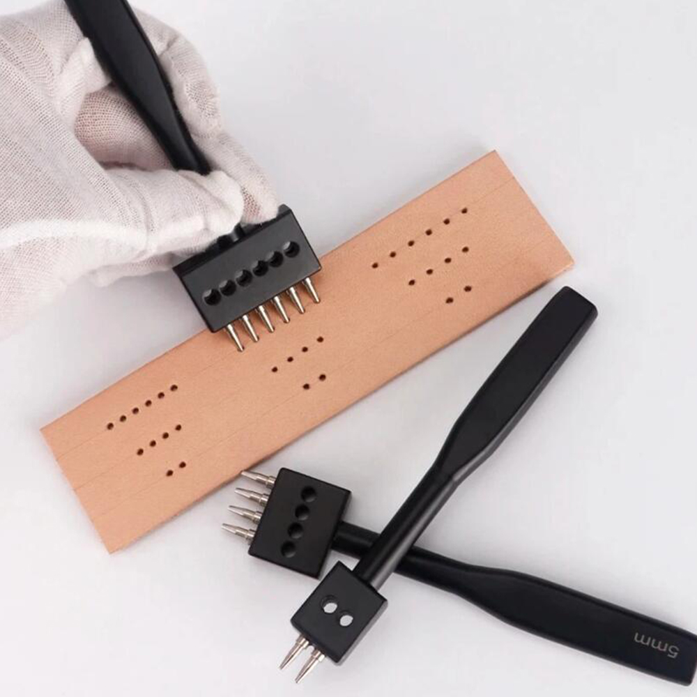 Leather Punch Revolving - Set Alat Pelubang Kulit Black Prong