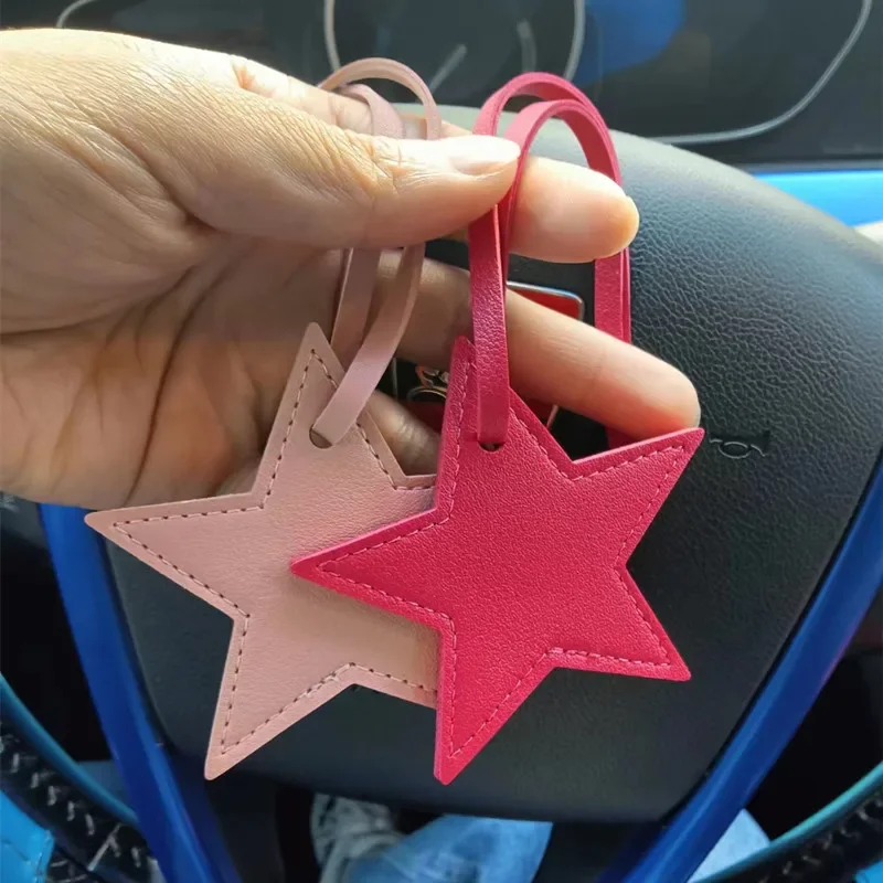Leatherwork Ruler - Bintang PU kulit rumbai gantungan kunci