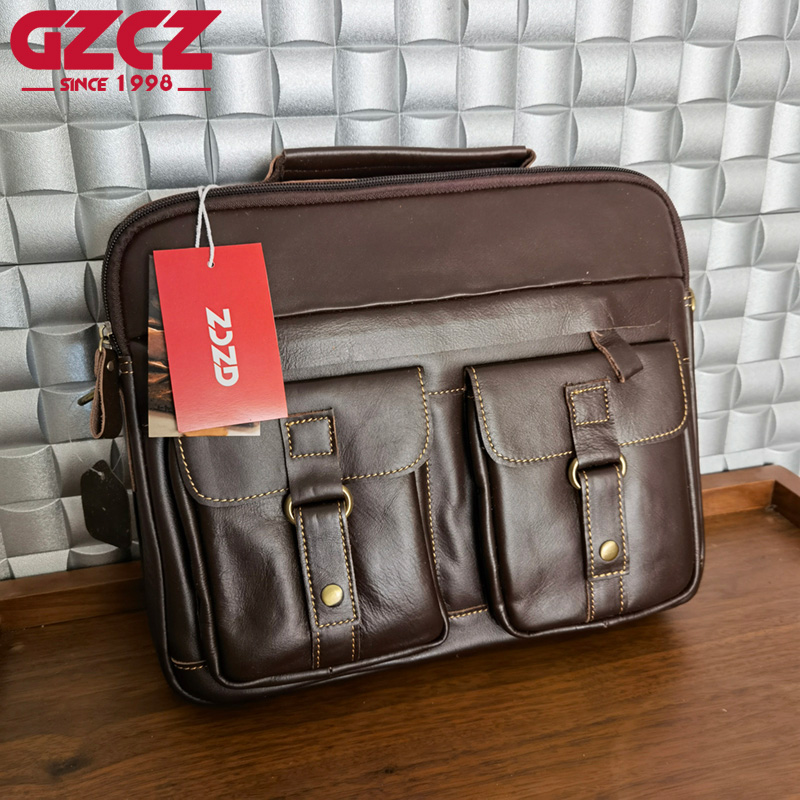 Leather Work Handbag - Tas Selempang Pria GZCZ, Tas Komputer