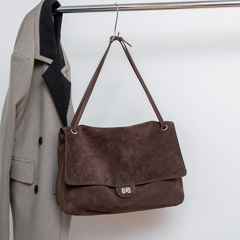 Leather Work Handbag - Tas Selempang Kulit Suede Asli untuk