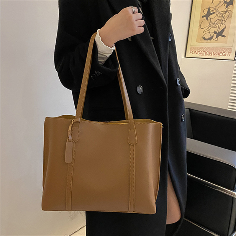 Tas Tote Kulit Imitasi Hitam K - Leather Work Handbag ulasan dan harga