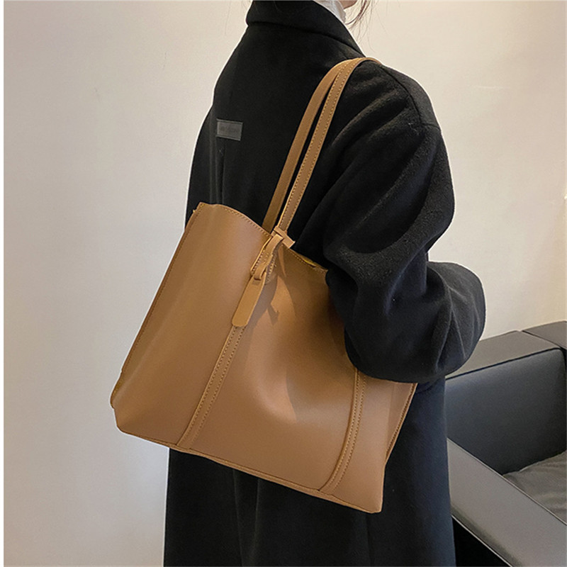 Tas Tote Kulit Imitasi Hitam K - Leather Work Handbag ulasan dan harga