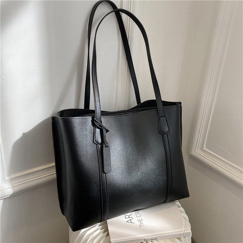 Tas Tote Kulit Imitasi Hitam K - Leather Work Handbag ulasan dan harga