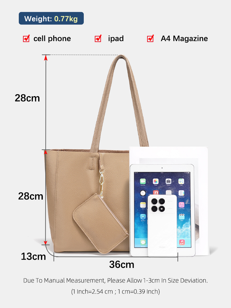 Tas Tote Besar Kulit Asli Zenc - Leather Work Handbag ulasan dan harga