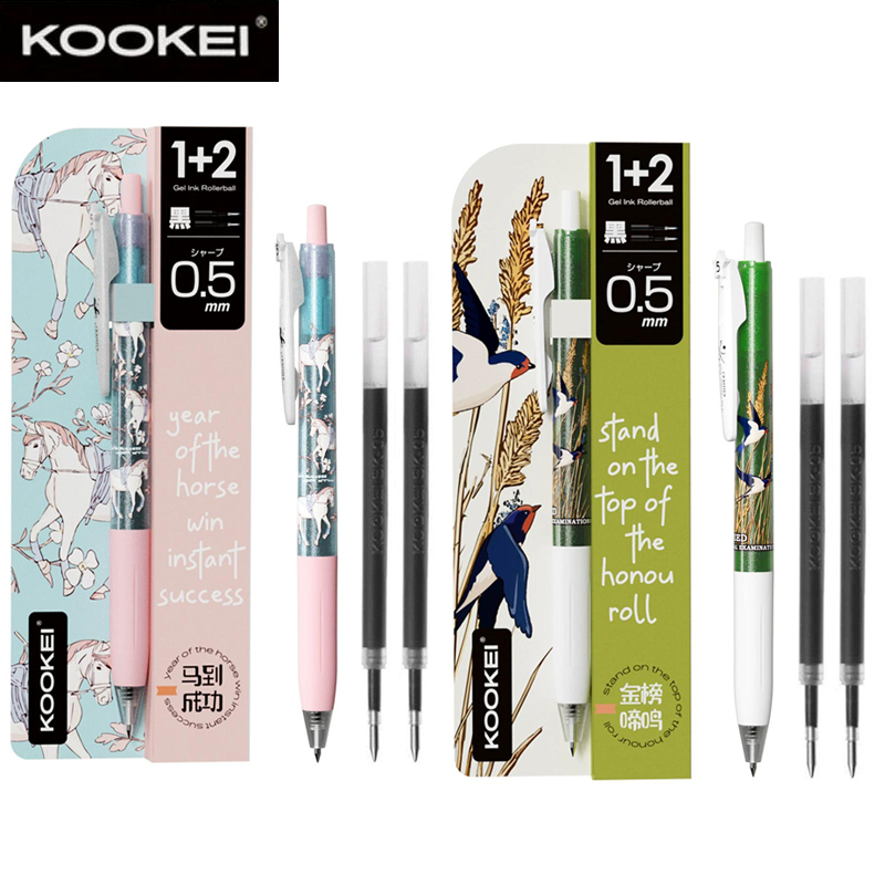 Set Pulpen Gel KOOKEI Golden L - Pentel Pen Energel ulasan dan harga